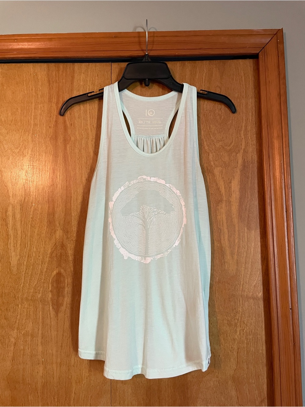 tentree Mint Racerback Tank with White Tree Graphic